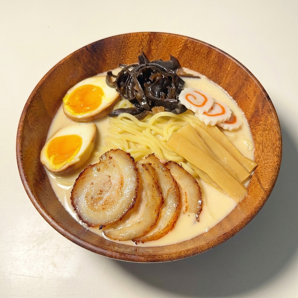 なるとを中央付近にのせている様子。