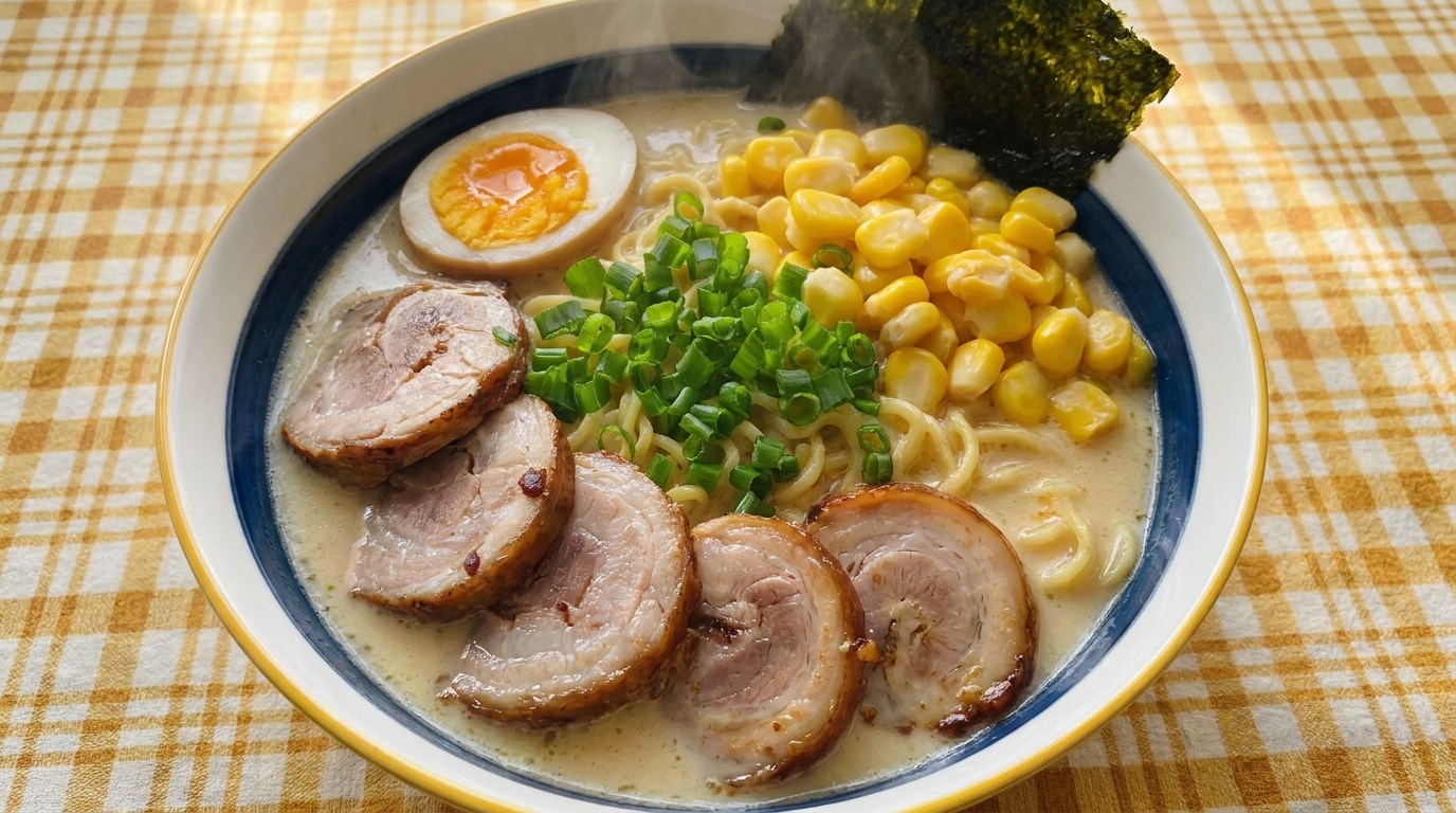 自家製チャーシューで作る本格とんこつラーメン