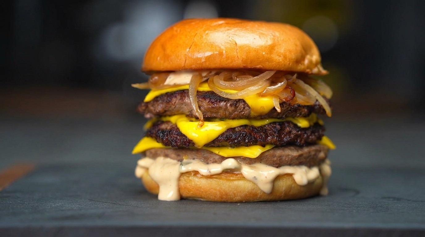 飴色玉ねぎの究極ダブルチーズバーガー