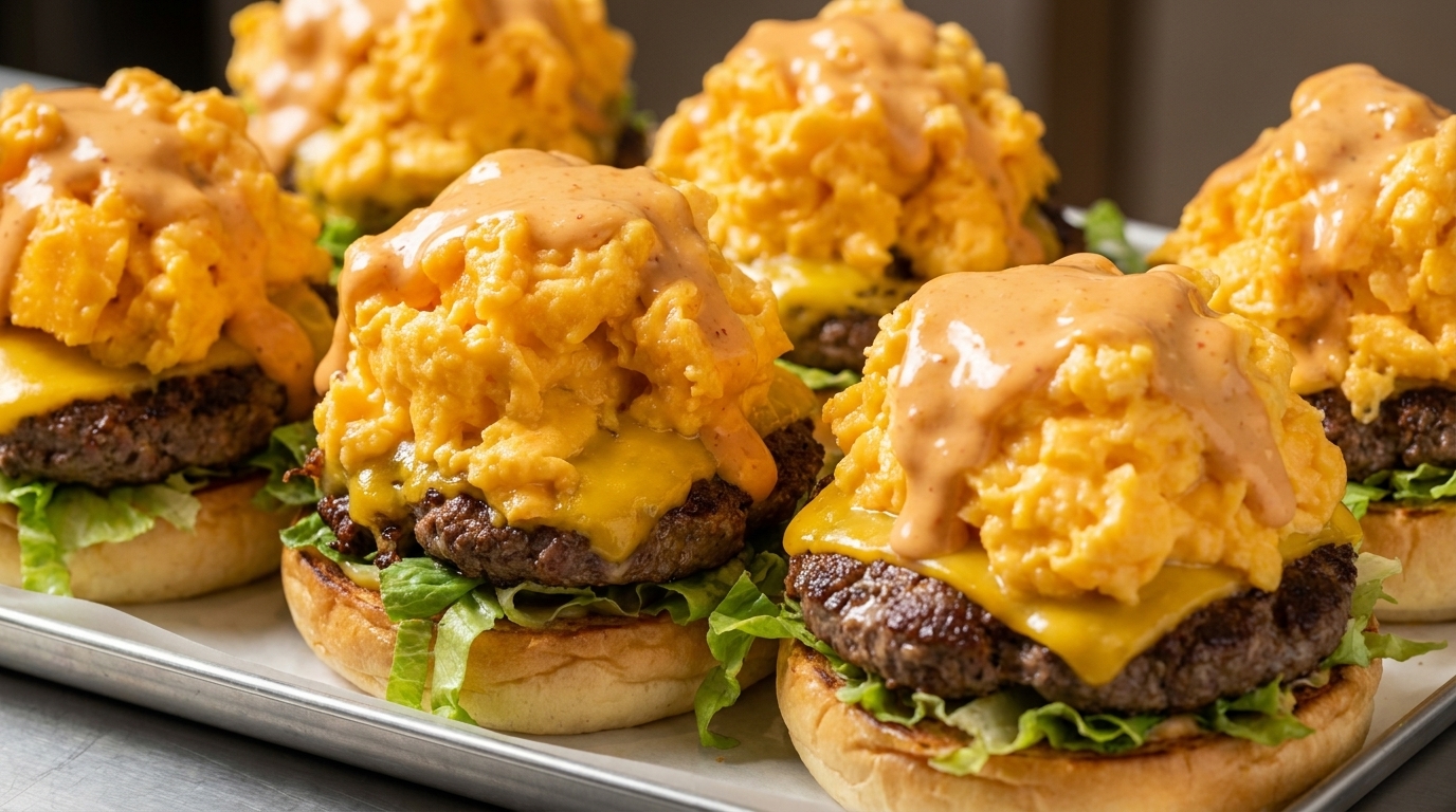 ふわとろ卵と濃厚チーズの極上エッグビーフバーガー