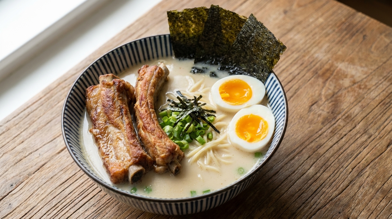 豚スペアリブの豚骨風ラーメン