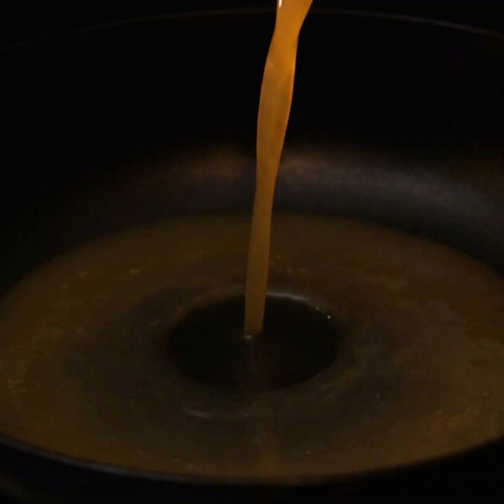 空の丼ぶりに味噌とおろしにんにくが入っている様子。