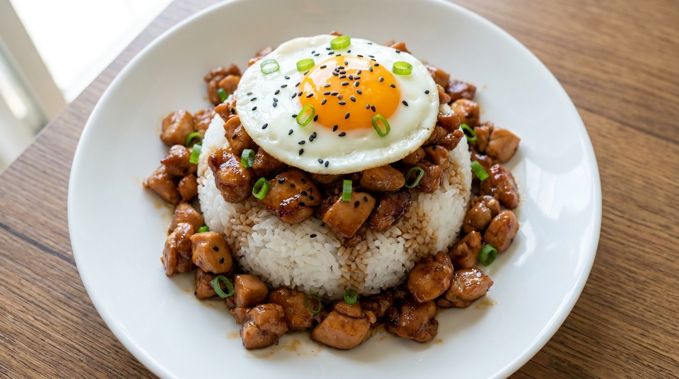 鶏肉と高菜のどんぶり