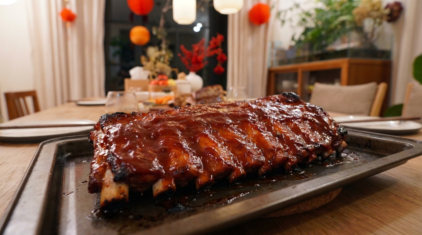 はちみつのコクと香ばしさ！オーブンで仕上げるBBQスペアリブ