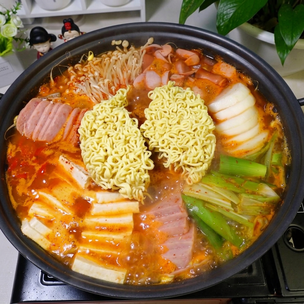 ラーメンの上でスライスチーズがとろけている状態