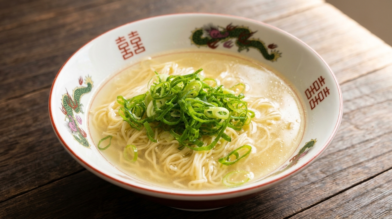 黄金スープの透き通る塩ラーメン