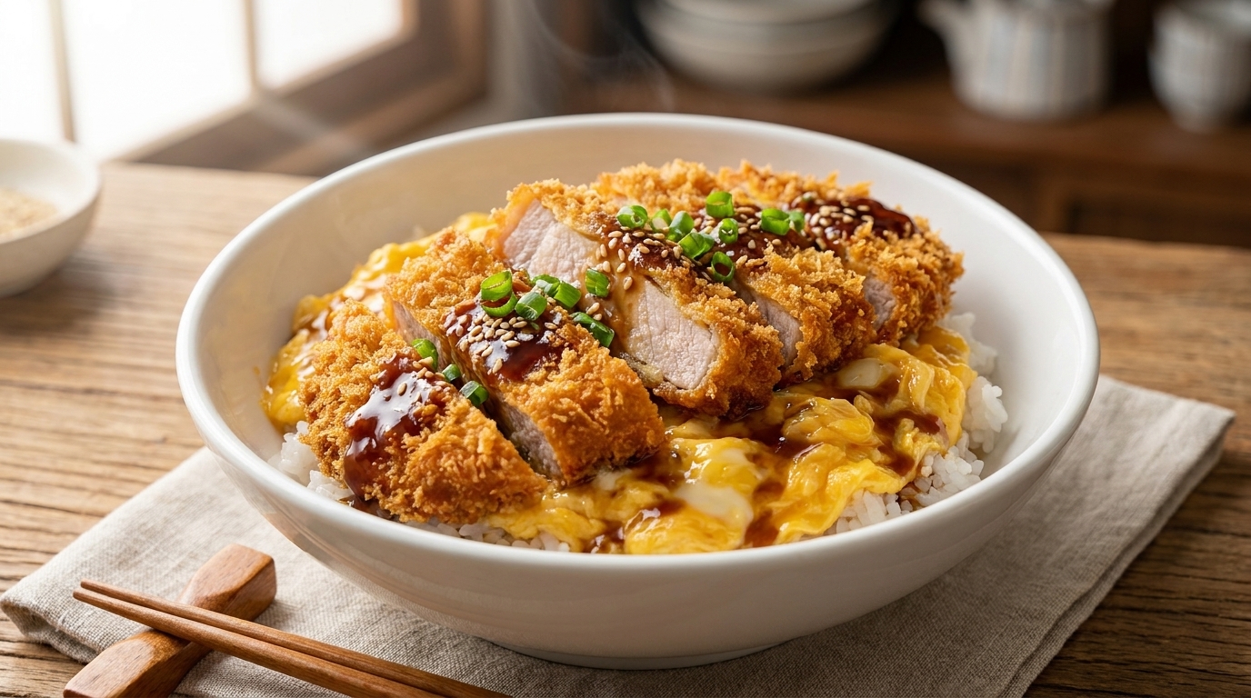 サクサク衣ととろとろ卵のヘルシー焼きカツ丼