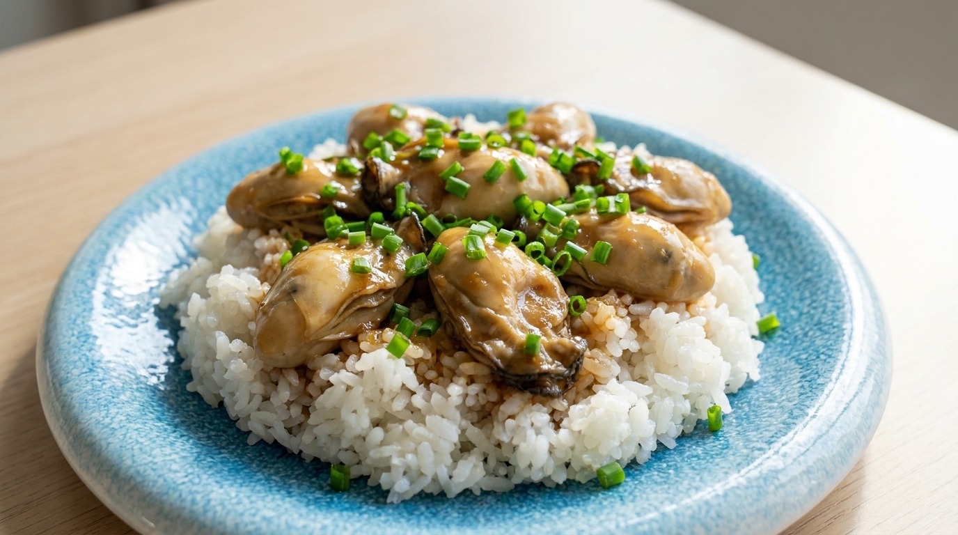 旨味溢れる！ぷりぷり牡蠣の中華風あんかけ丼