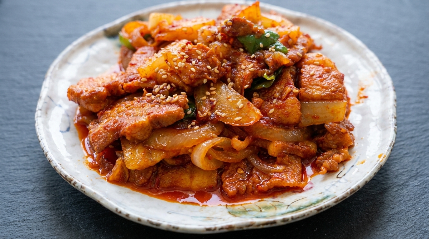 本場韓国の味！ご飯が進むピリ辛豚焼肉（ジェユクポックム）