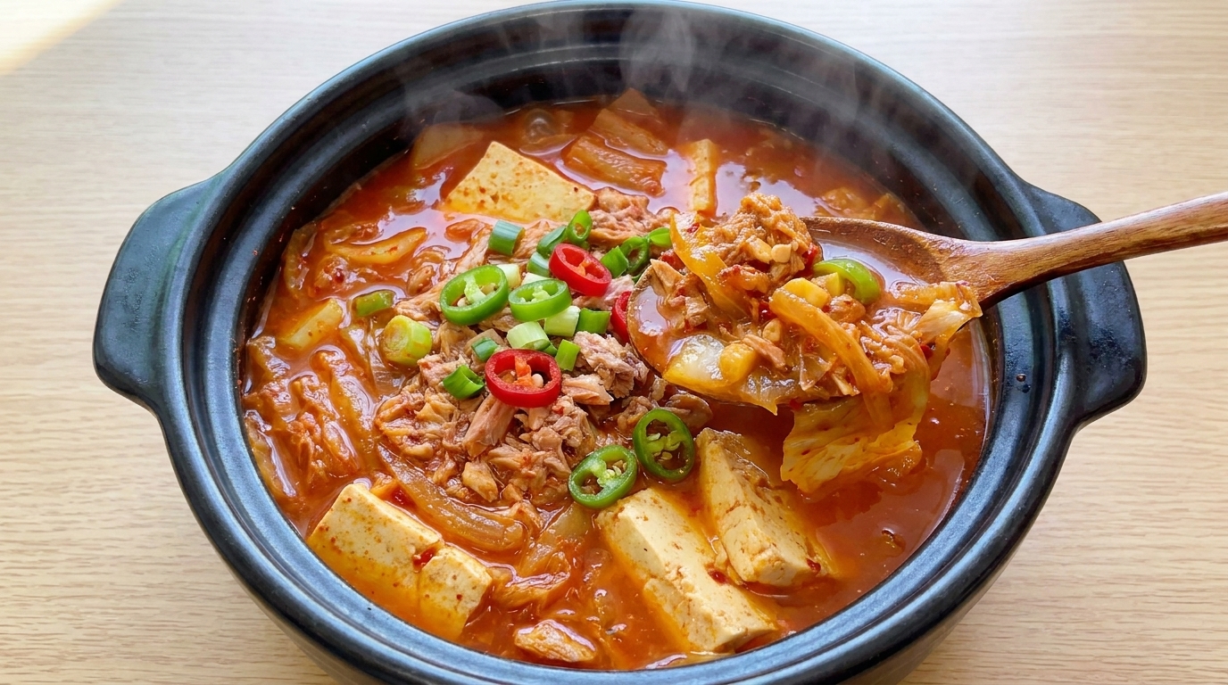 ツナキムチチゲ（チャムチキムチチゲ）の作り方｜旨み溢れる簡単韓国スープ
