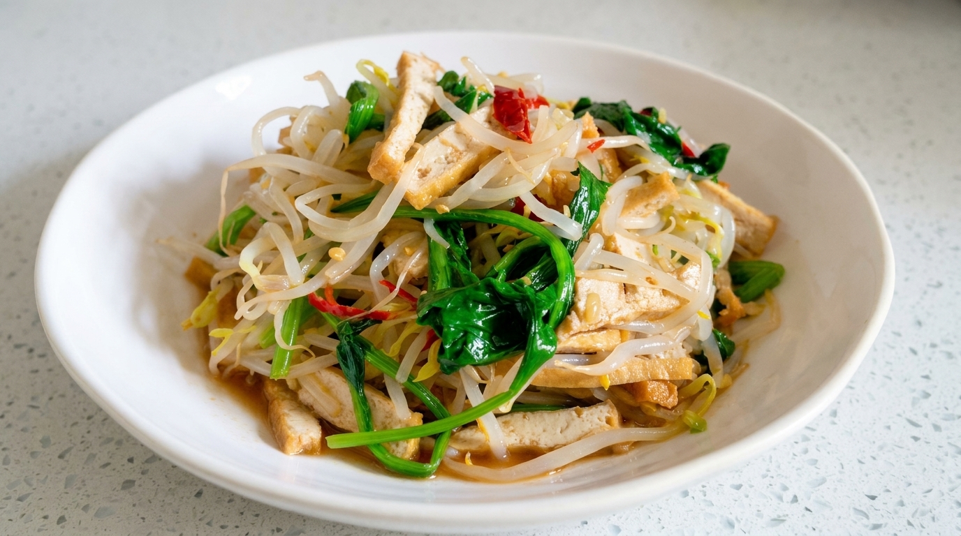 豆腐とほうれん草の農家風中華ミックスサラダ