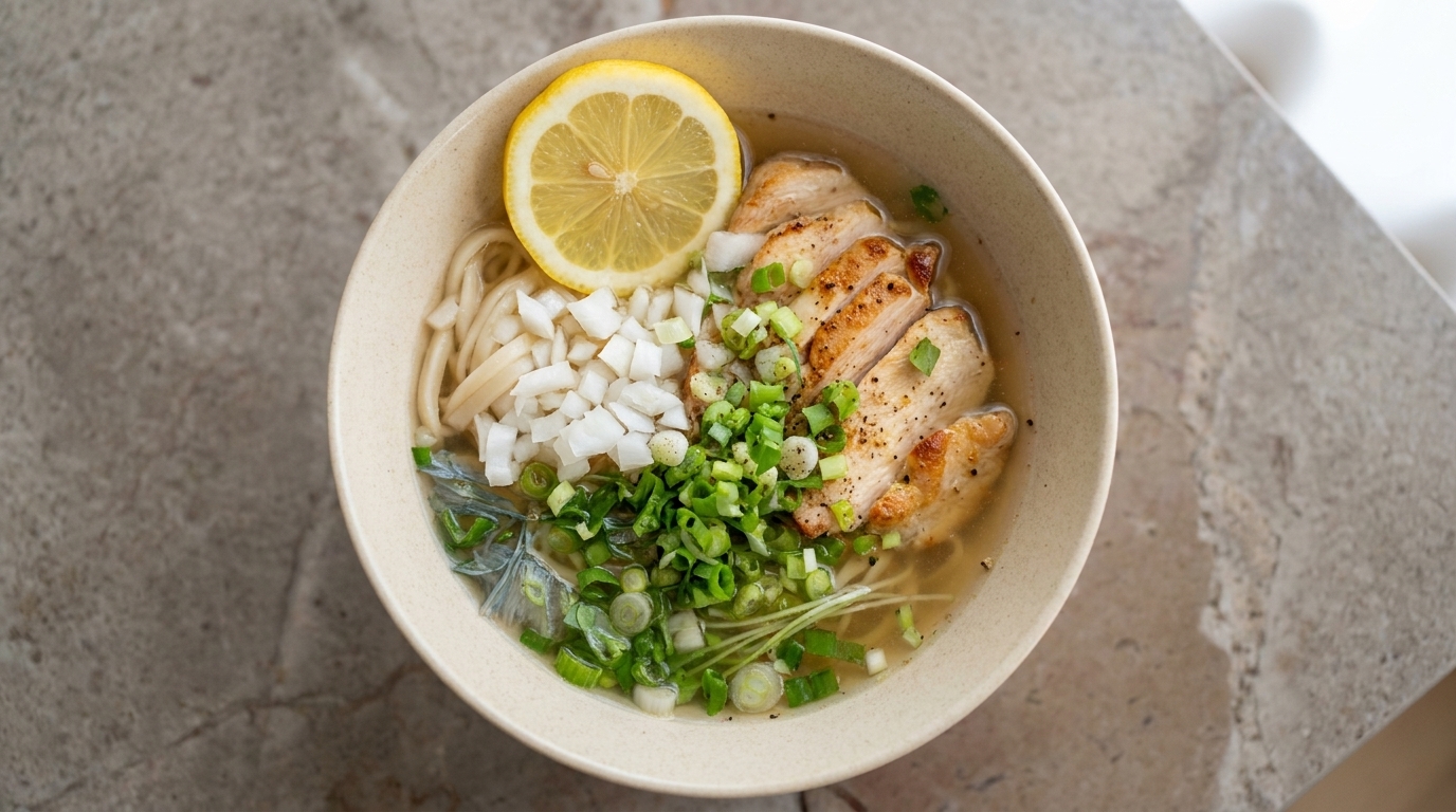 さっぱりレモン香る冷やし鶏うどん