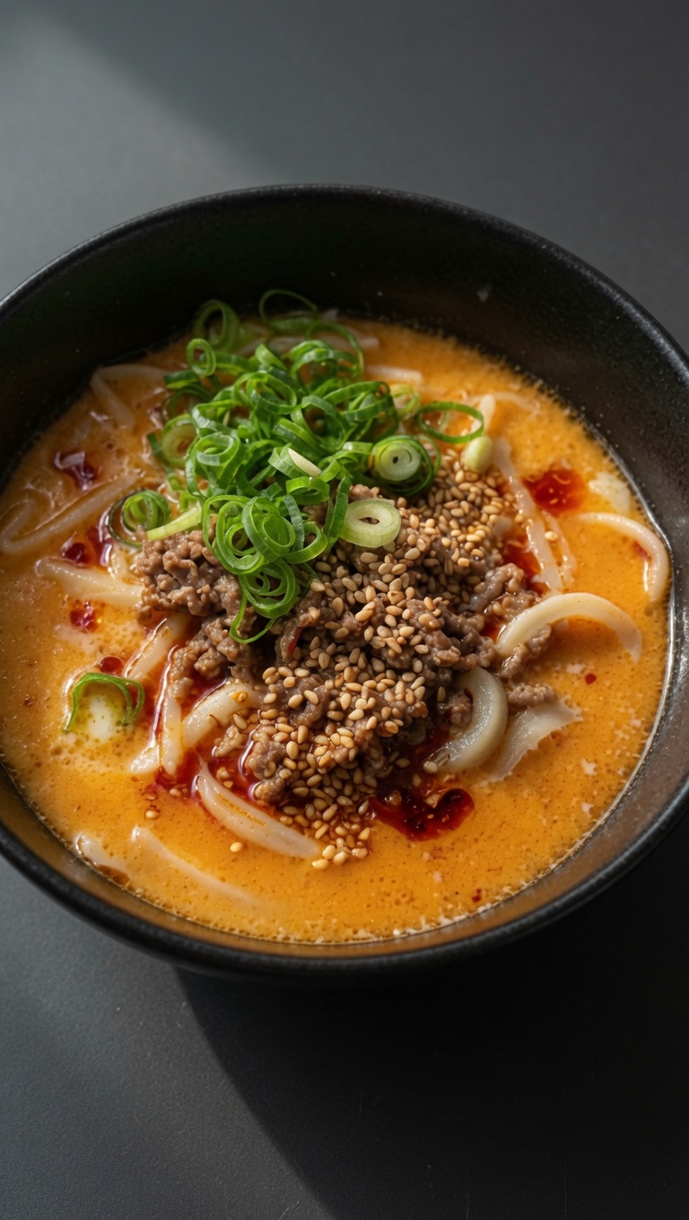 手早く濃厚！クリーミー味噌担々うどん