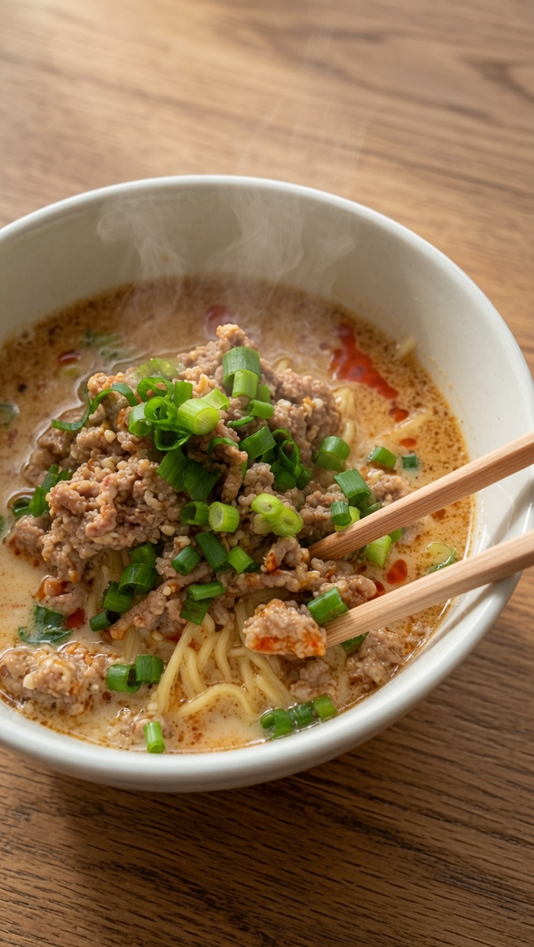 簡単5分！クリーミーな濃厚坦々麺