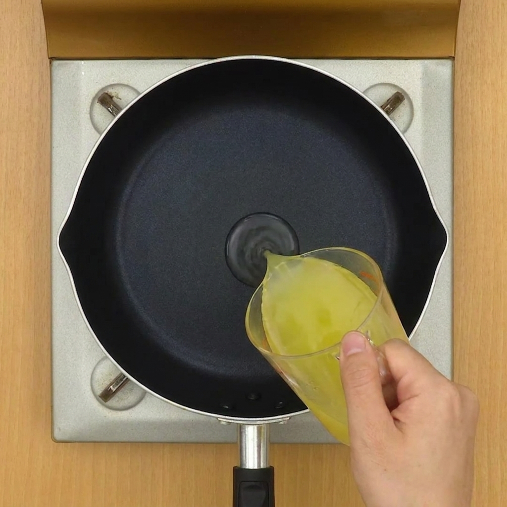 鍋で鶏白湯スープと塩を合わせて温めている様子。