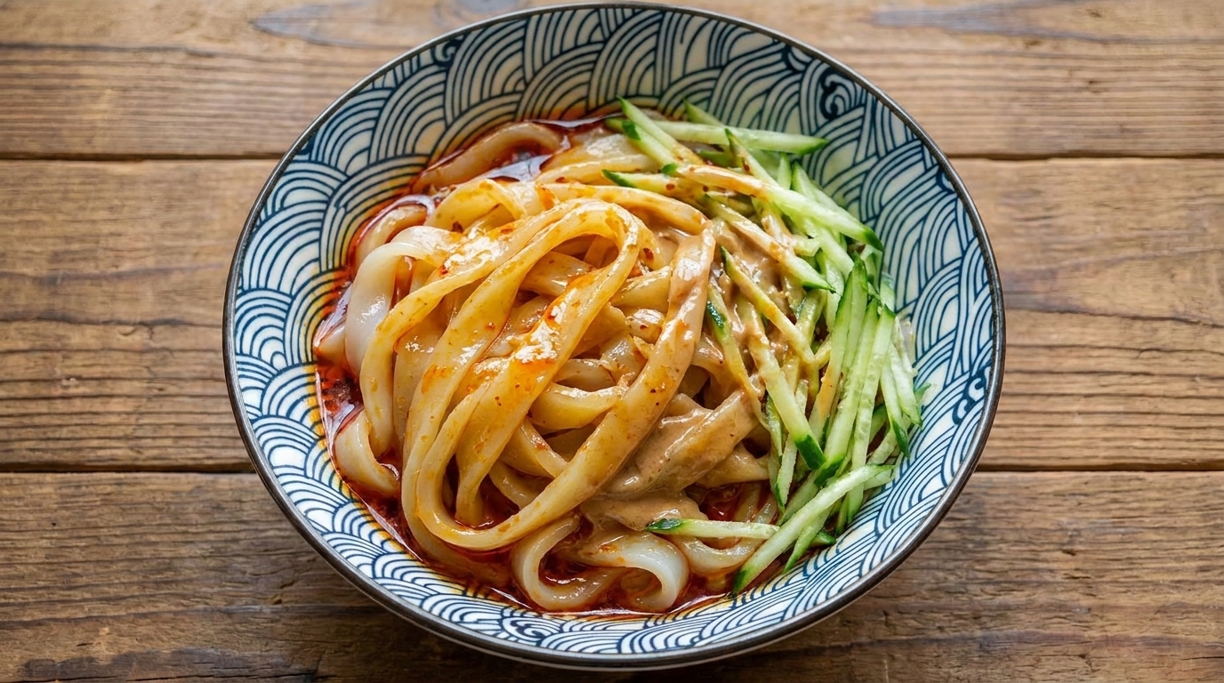 マスタード風味の冷やし涼皮（リャンピー）