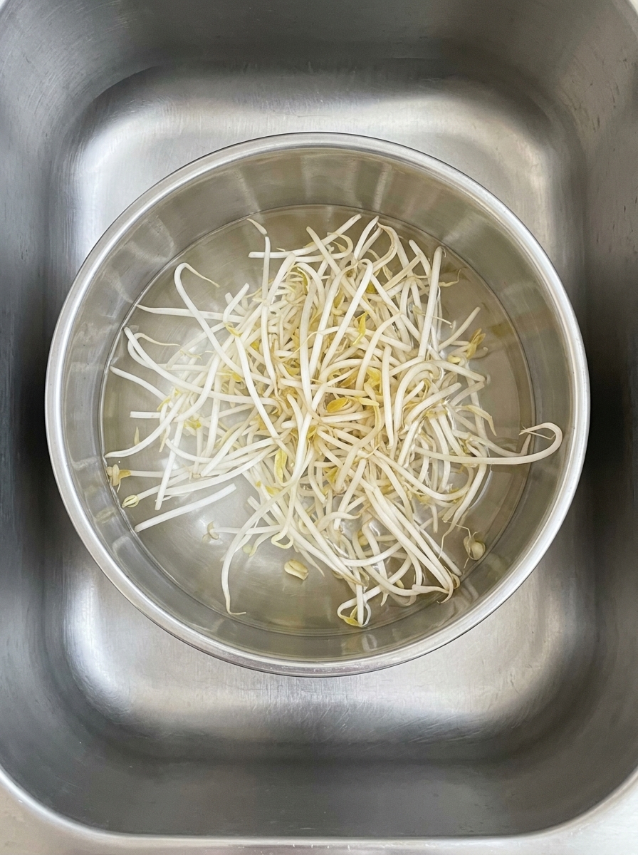 調味された生挽肉に片栗粉を振りかけている様子。