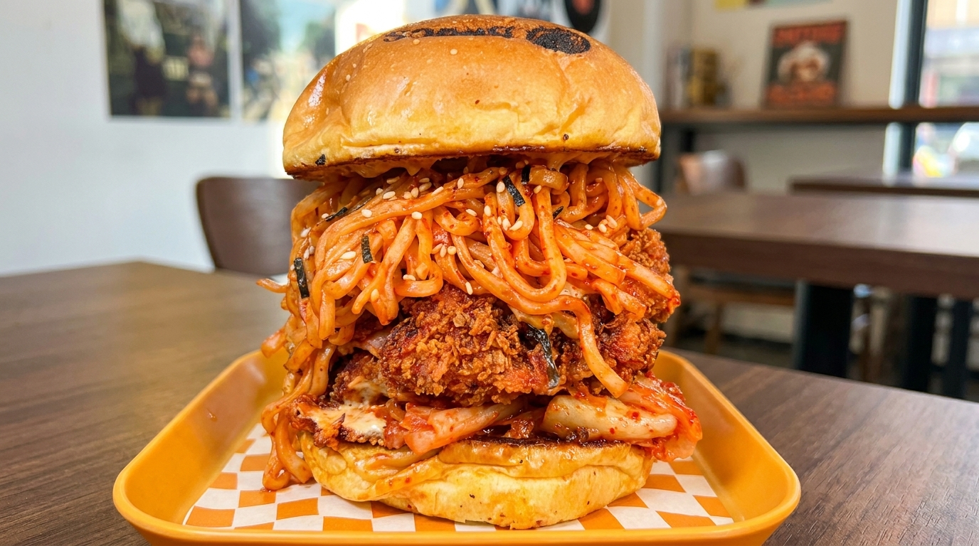 スパイシーヌードルチキンバーガー