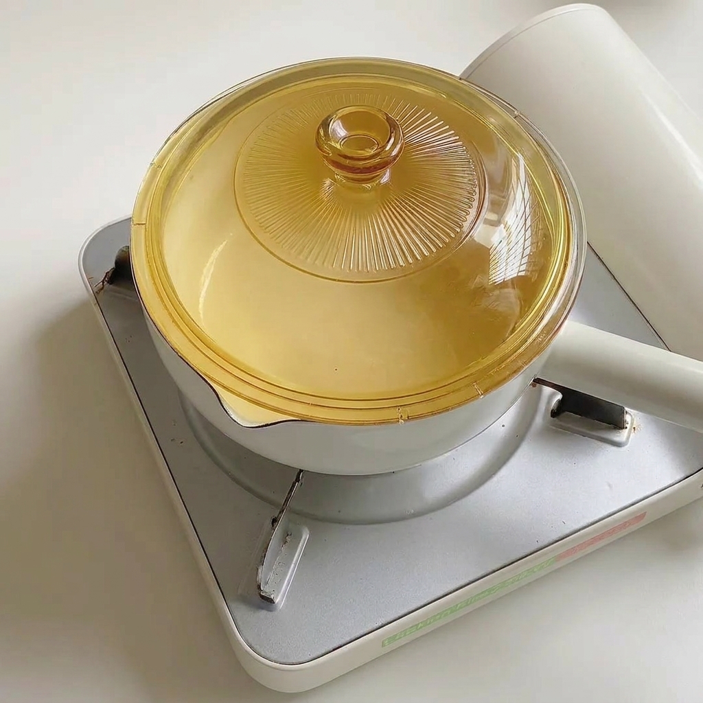 鶏スープで椎茸を煮ている様子。