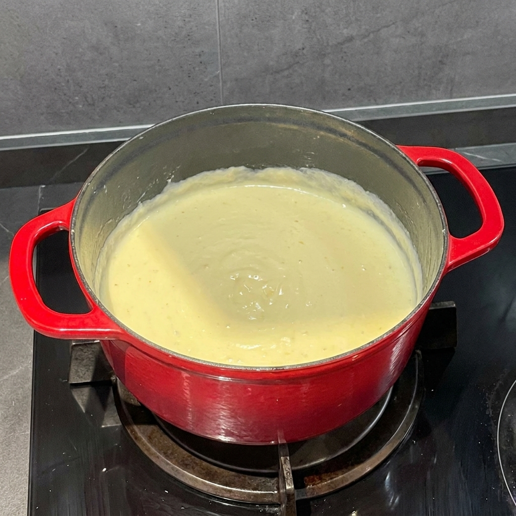黒胡椒で味付けされたクリーミーなチーズソース。