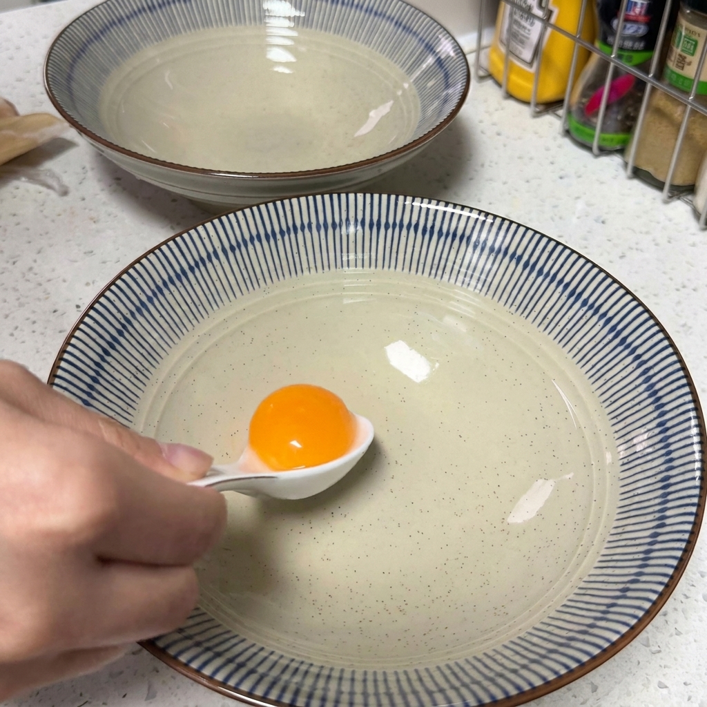清潔な器に入った生卵の黄身。