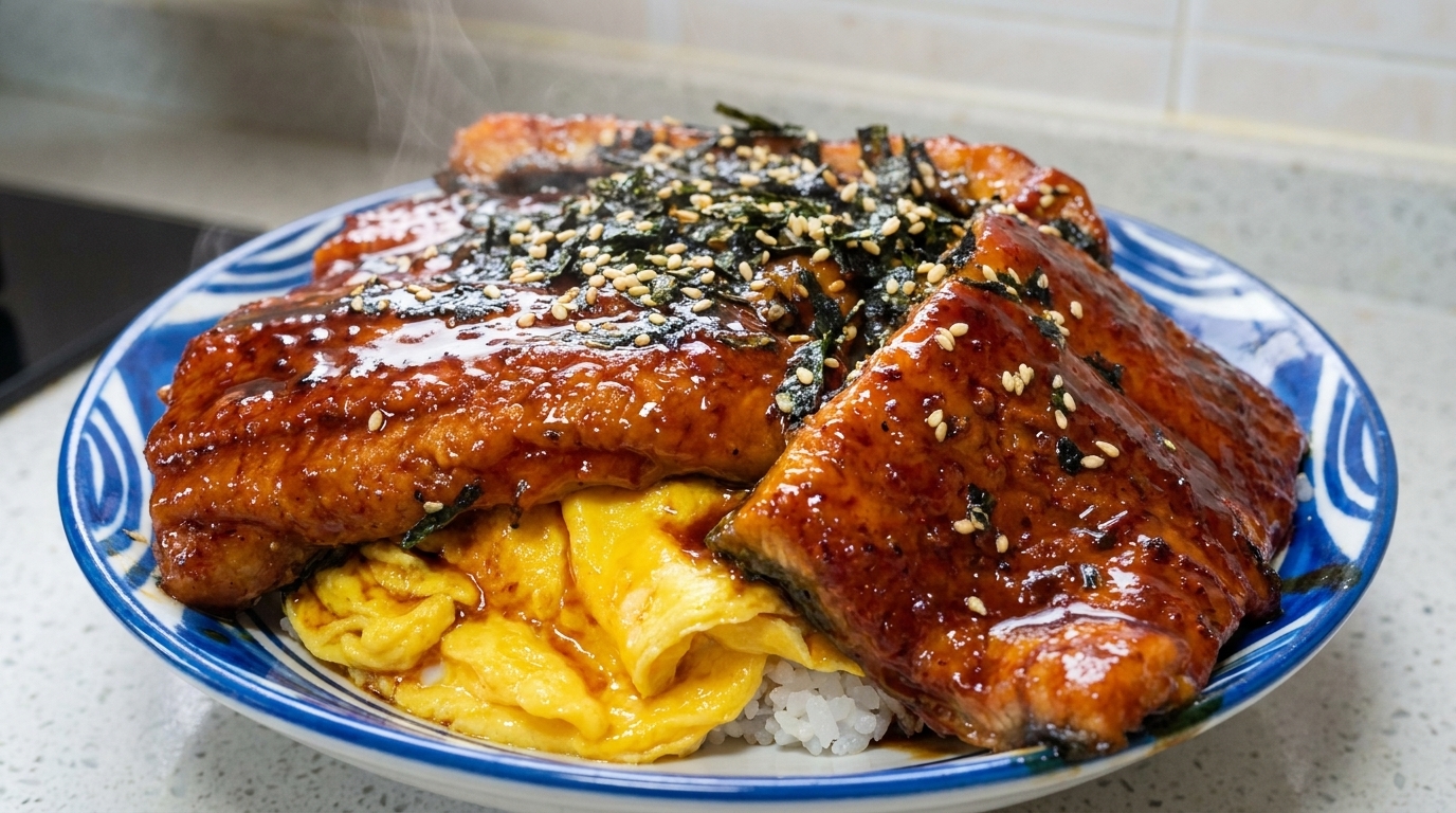 簡単うな玉丼（うなぎの卵とじ丼）