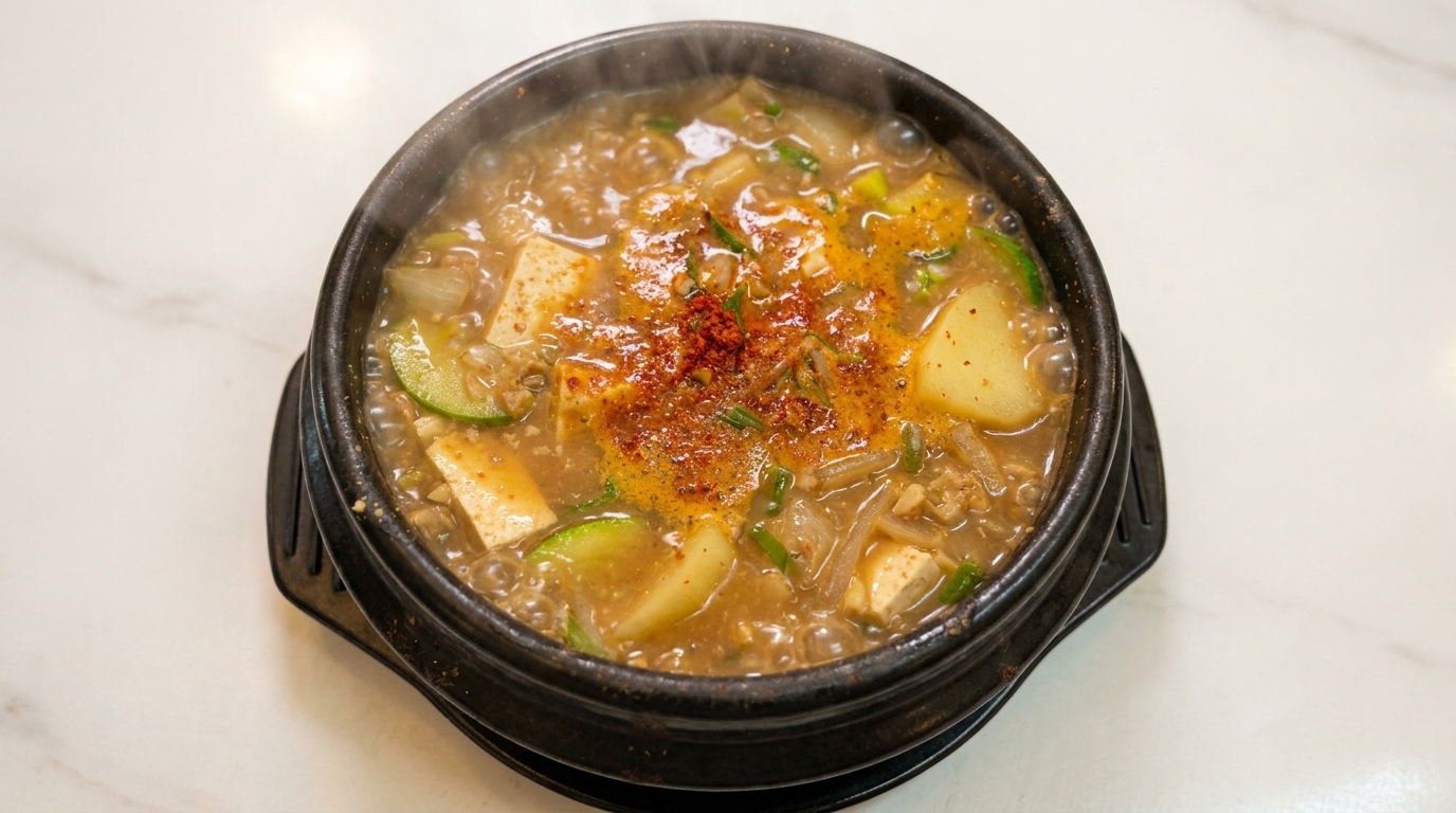 伝統的な韓国の味噌チゲ（テンジャンチゲ）