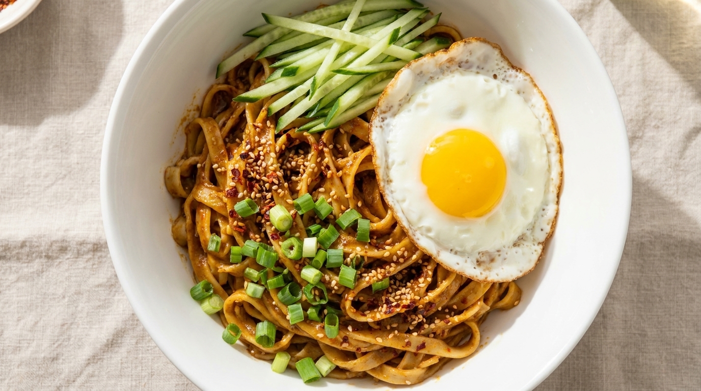 カレー香るスパイシーラー油和え麺