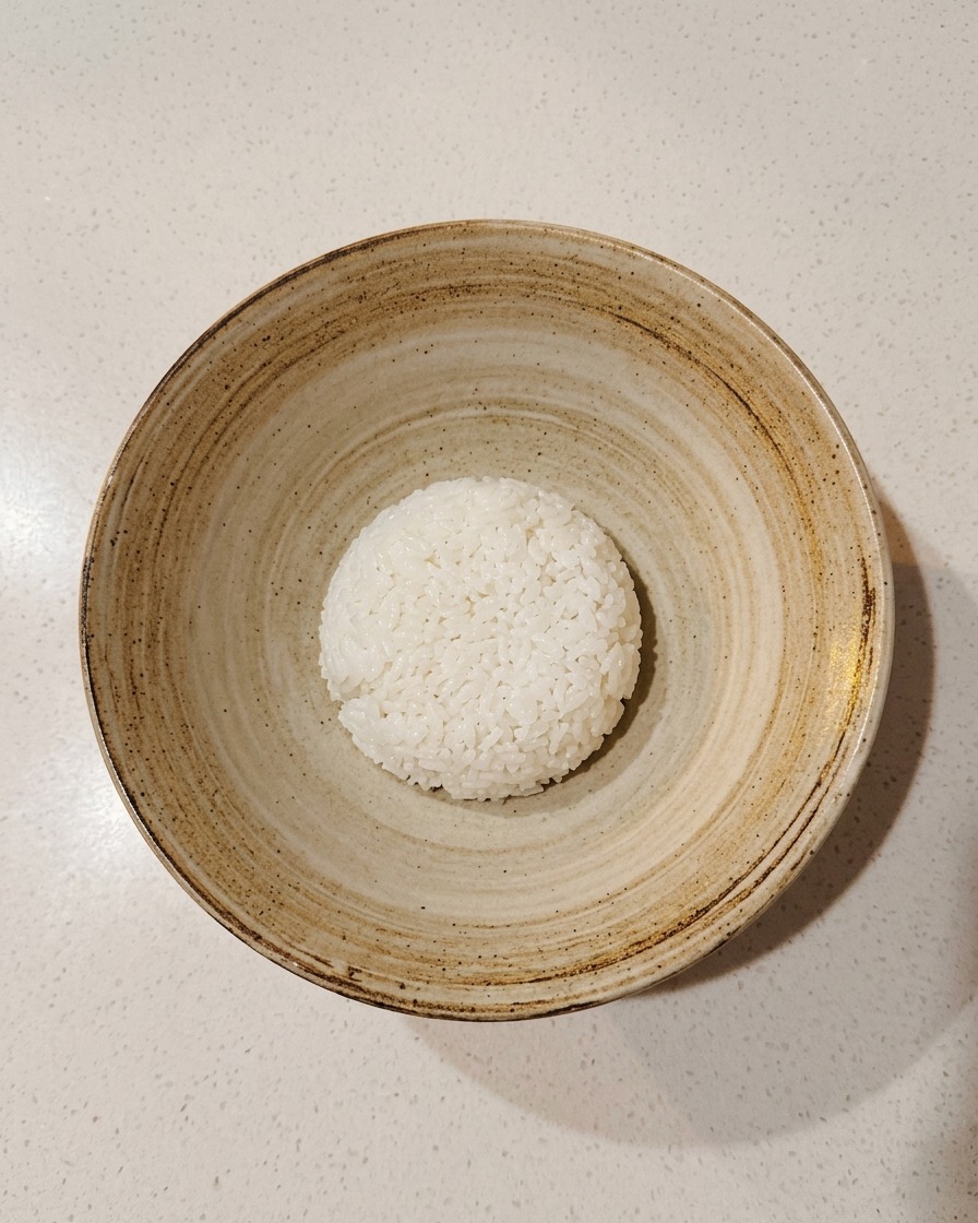 器の真ん中に盛られた酢飯。