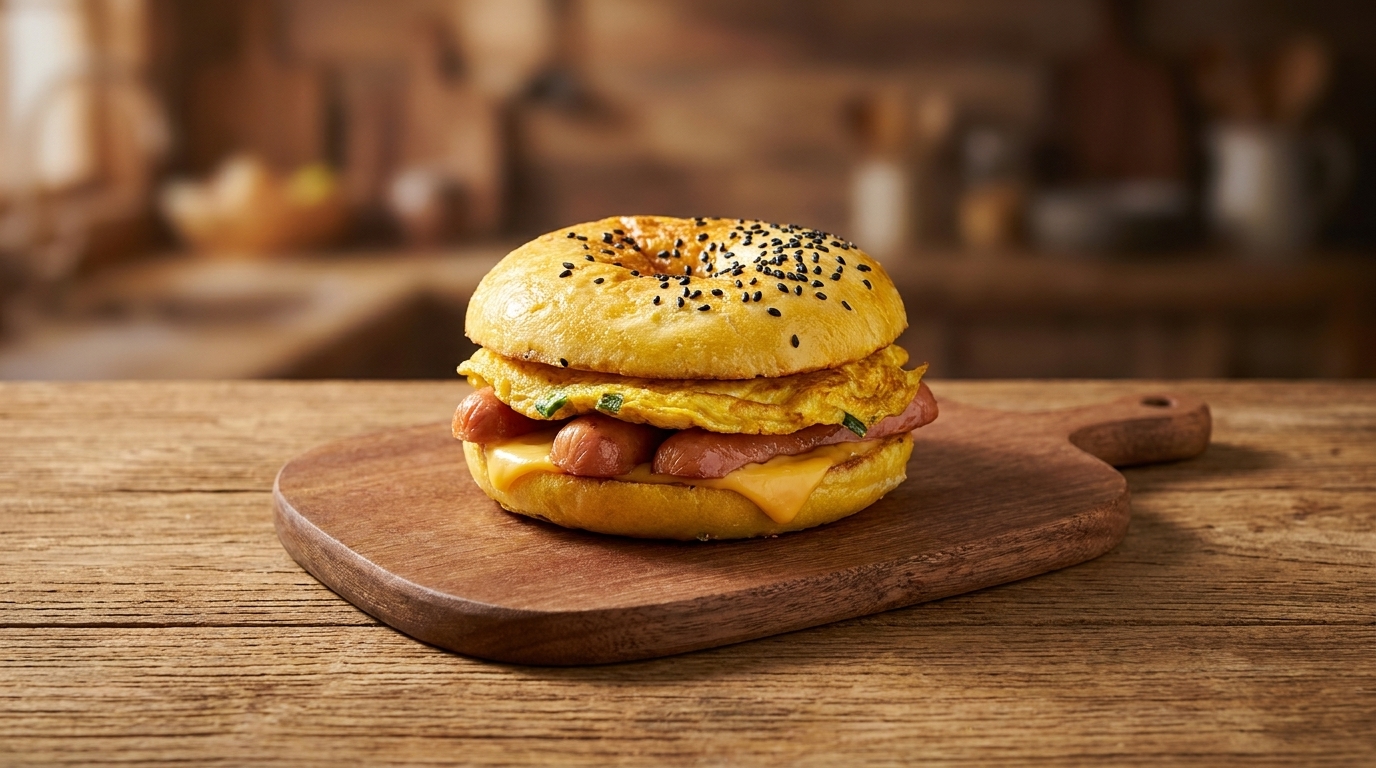 中華風ソーセージエッグバーガー