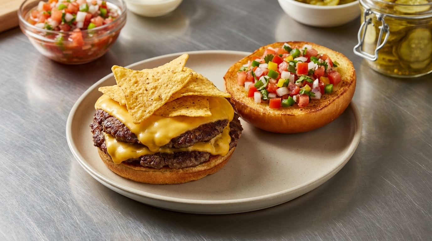 スモーキーチリ香る和牛ダブルスマッシュバーガー