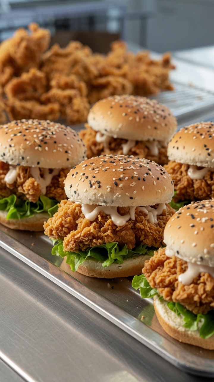 ザクザク食感！ジューシーな骨なしフライドチキンバーガー