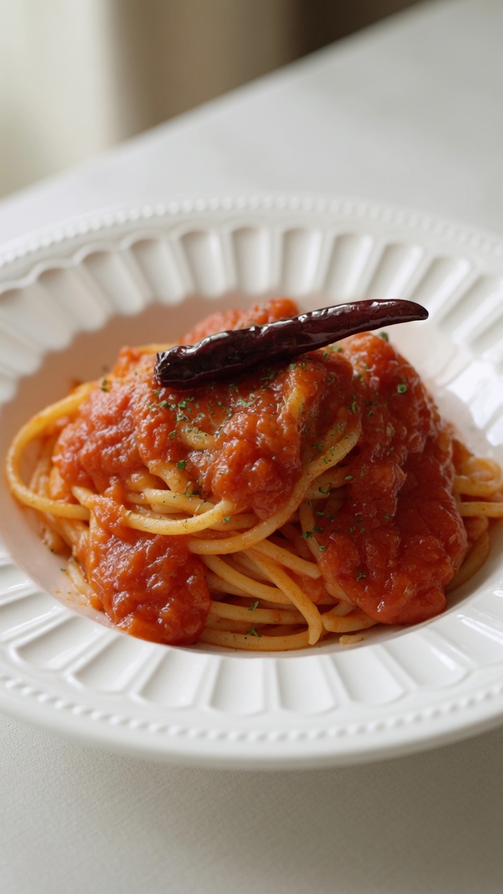 さっぱりスパイシーなトマトパスタ