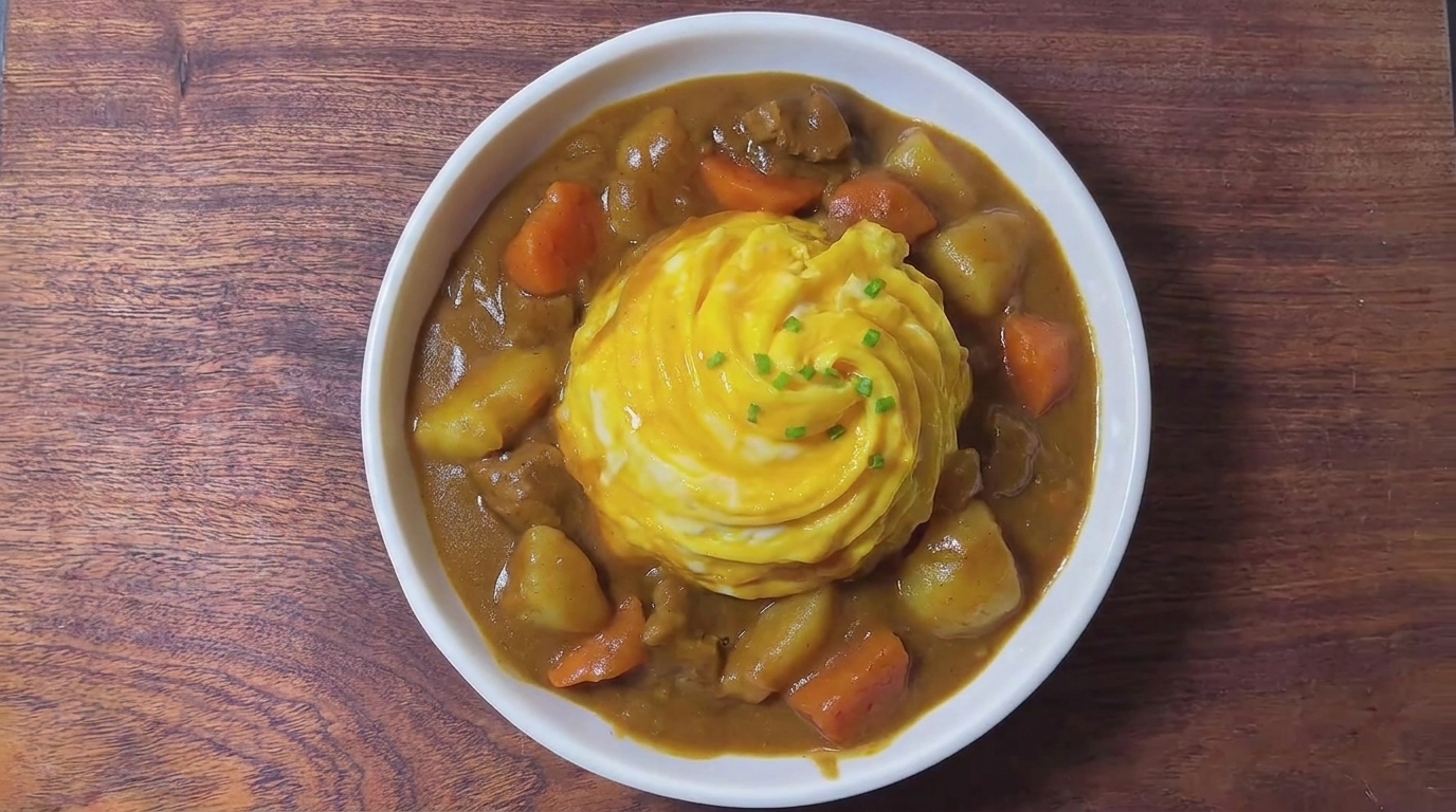 ふわとろオムレツのせ日本風カレーライス