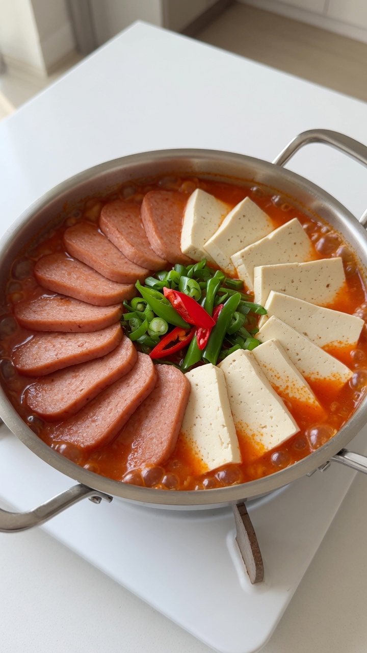 スパムと豆腐の本格プデチゲ（韓国風軍隊鍋）