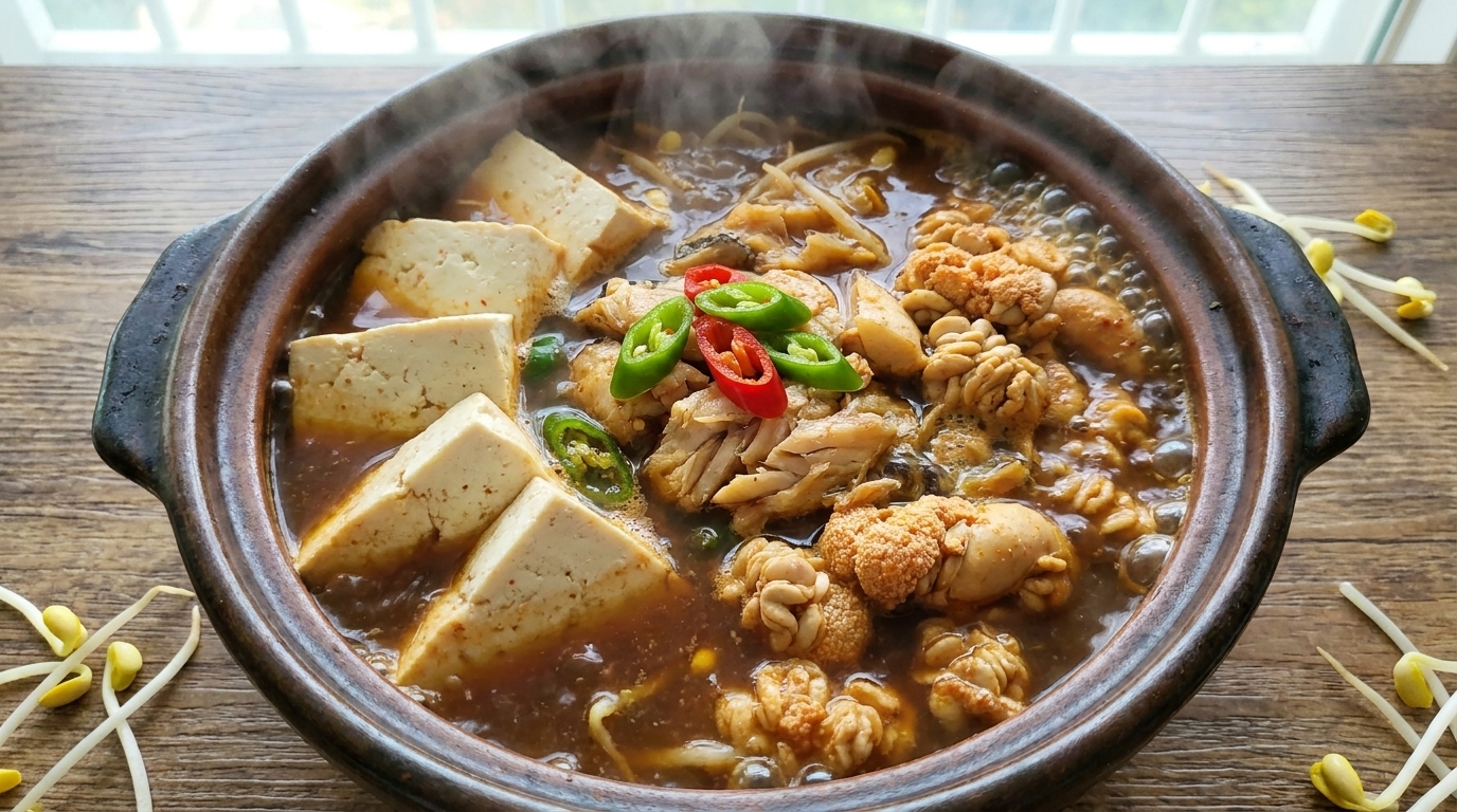 延辺風 生タラコともやしの旨辛土鍋スープ