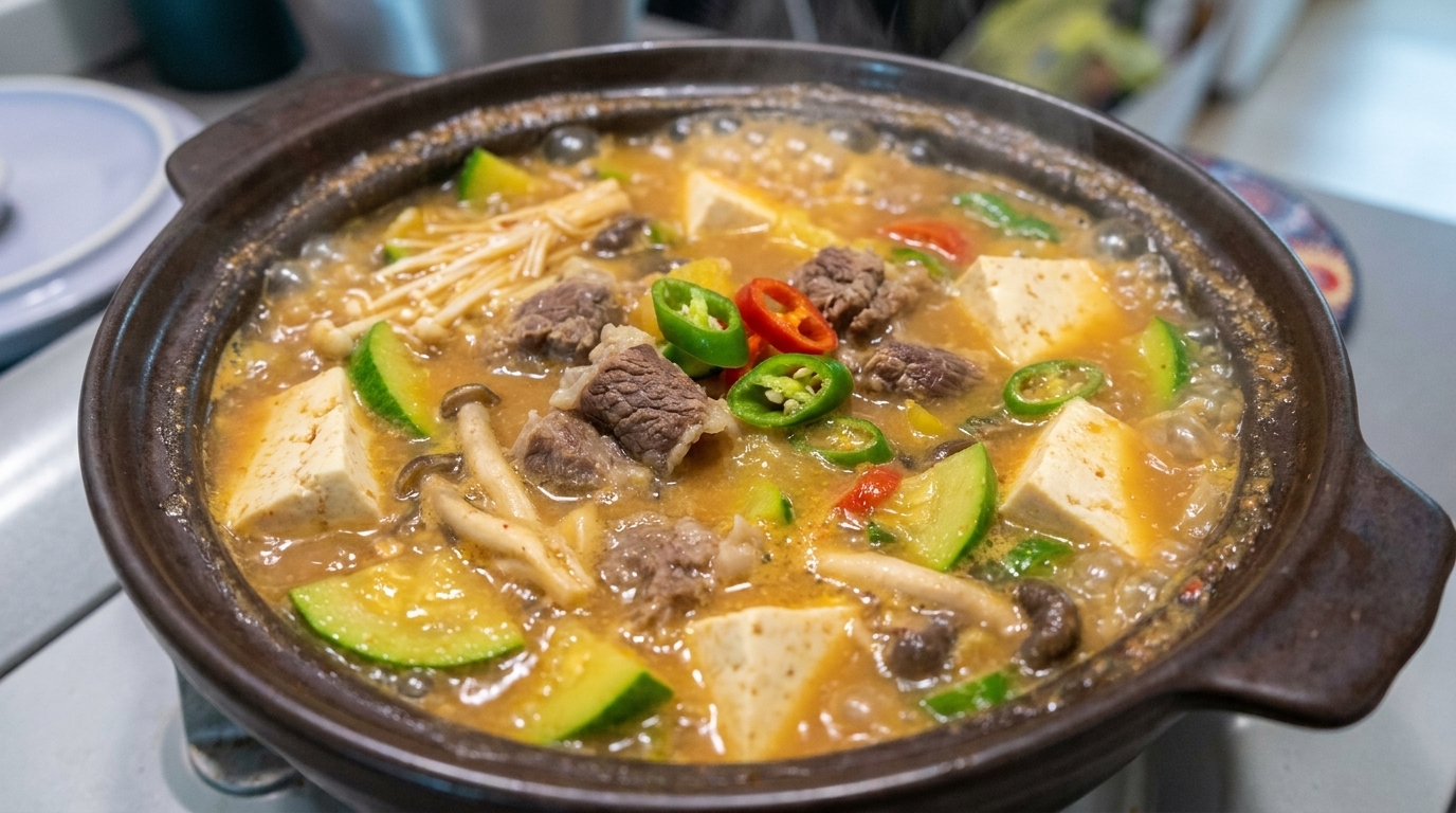 本格牛バラ肉のテンジャンチゲ（韓国味噌鍋）