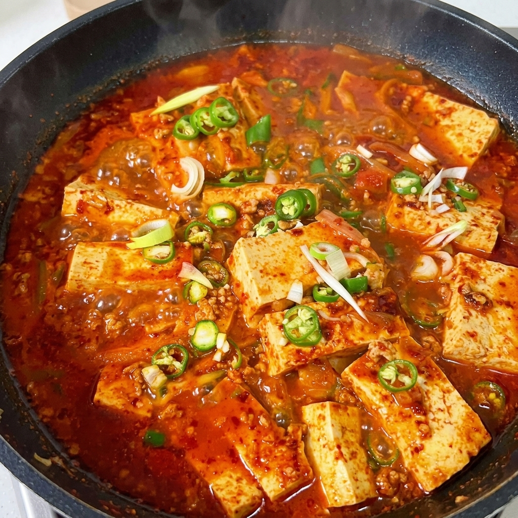 計量カップにコチュジャン、粉唐辛子、その他の調味料が入っている様子。