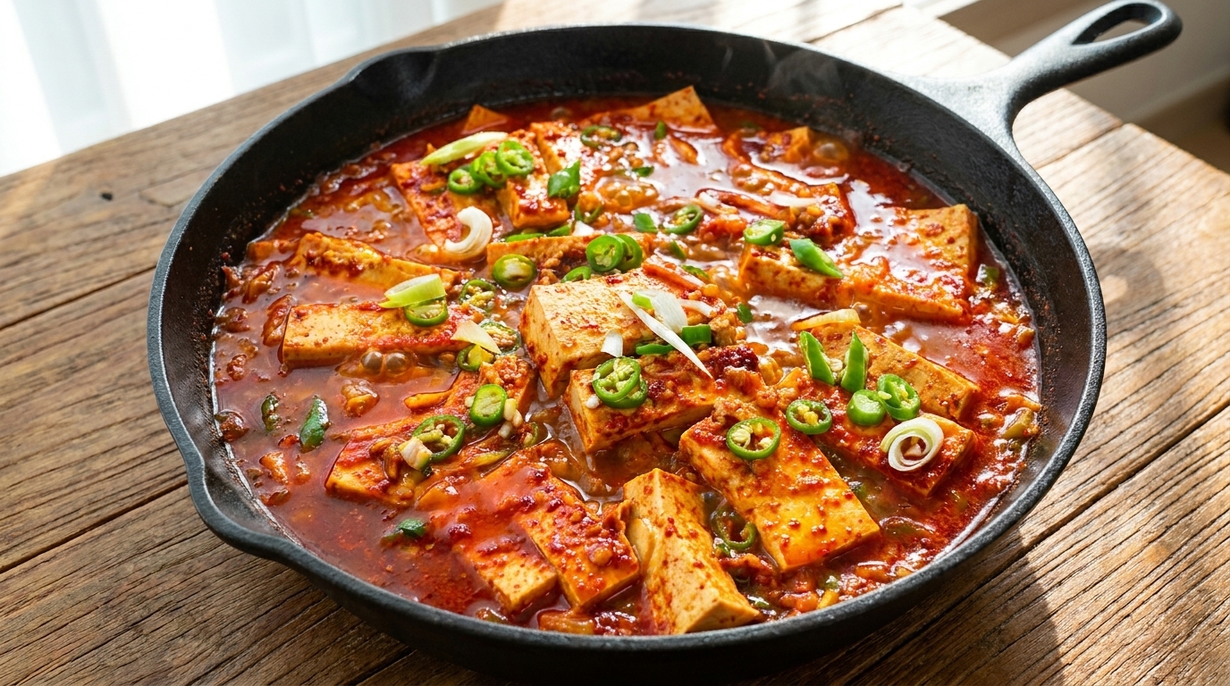 豚ひき肉入り韓国風豆腐の煮物（スンドゥブ・ジョリム）