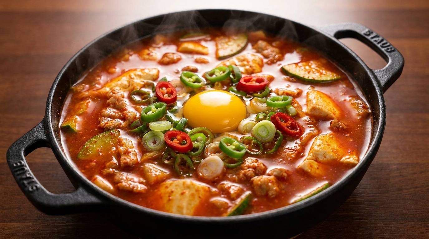 スンドゥブチゲ（韓国風ピリ辛豆腐鍋）