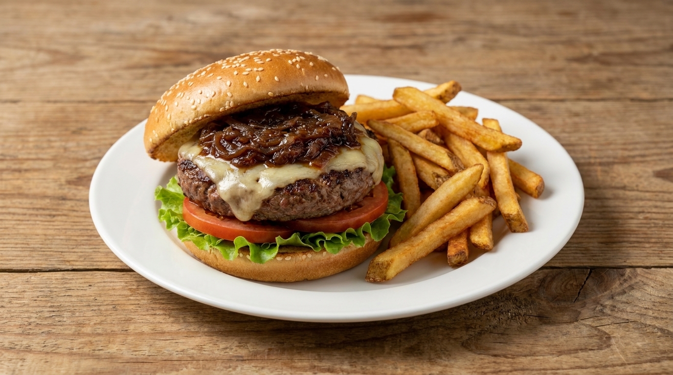 極上キャラメルオニオンのビーフバーガー