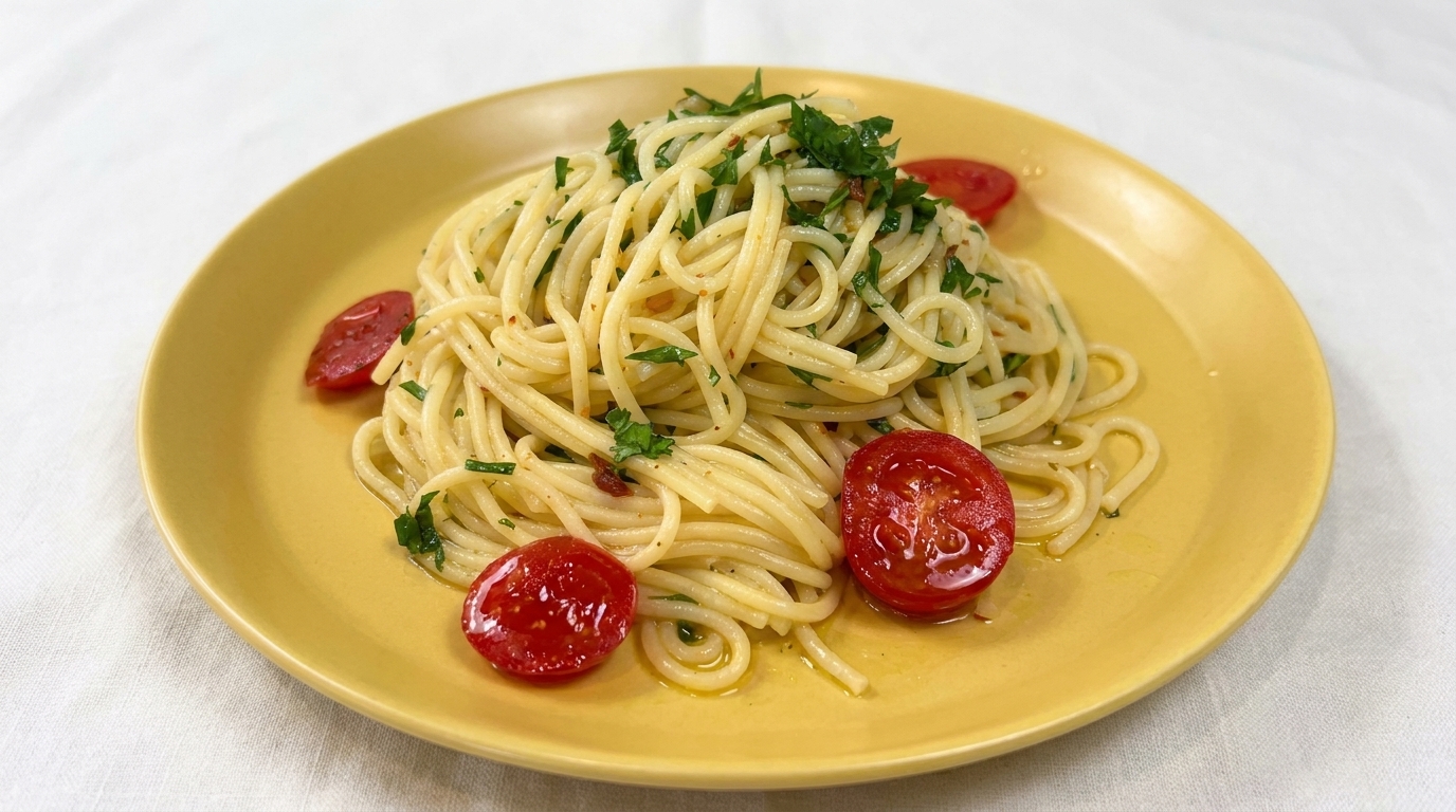究極のシンプル、ガーリック・パセリパスタ（ペペロンチーノ）