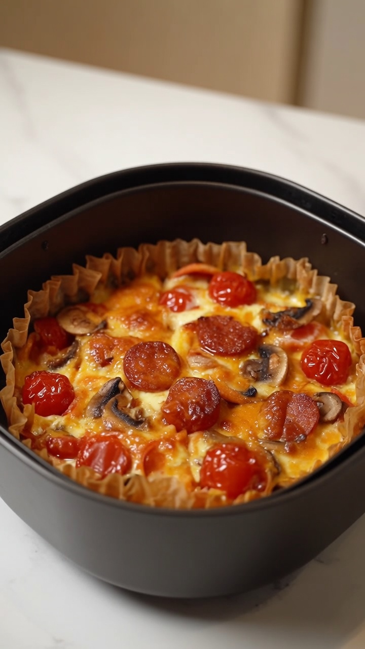 パリパリ食感！エアフライヤーで作るワンタンピザ