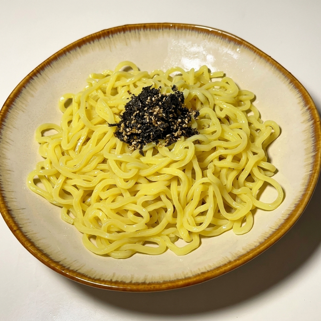 完成したつけ麺を並べる様子
