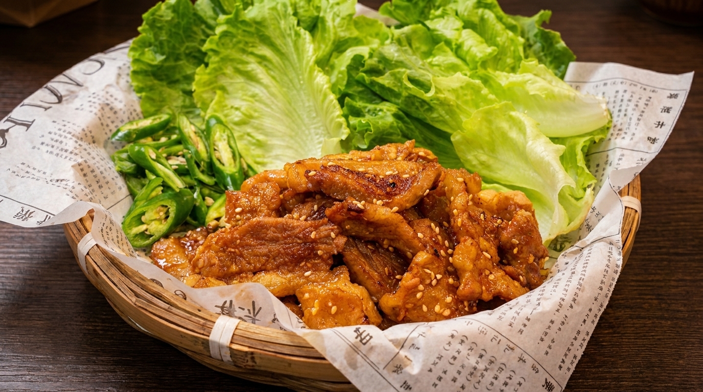 本格的な旨辛！韓国風豚バラ焼き（サムギョプサル）