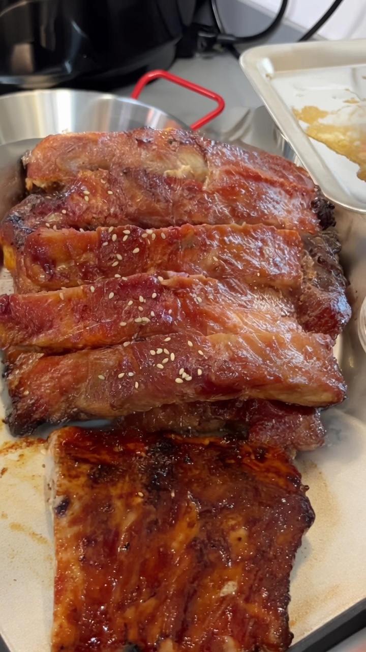 オーブンで作るチャーシュー風ポークリブ（中華風BBQスペアリブ）