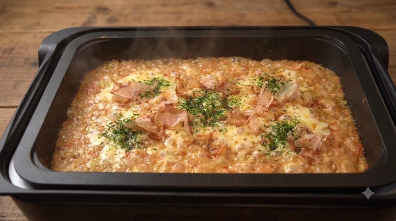 明太子チーズもんじゃ焼き