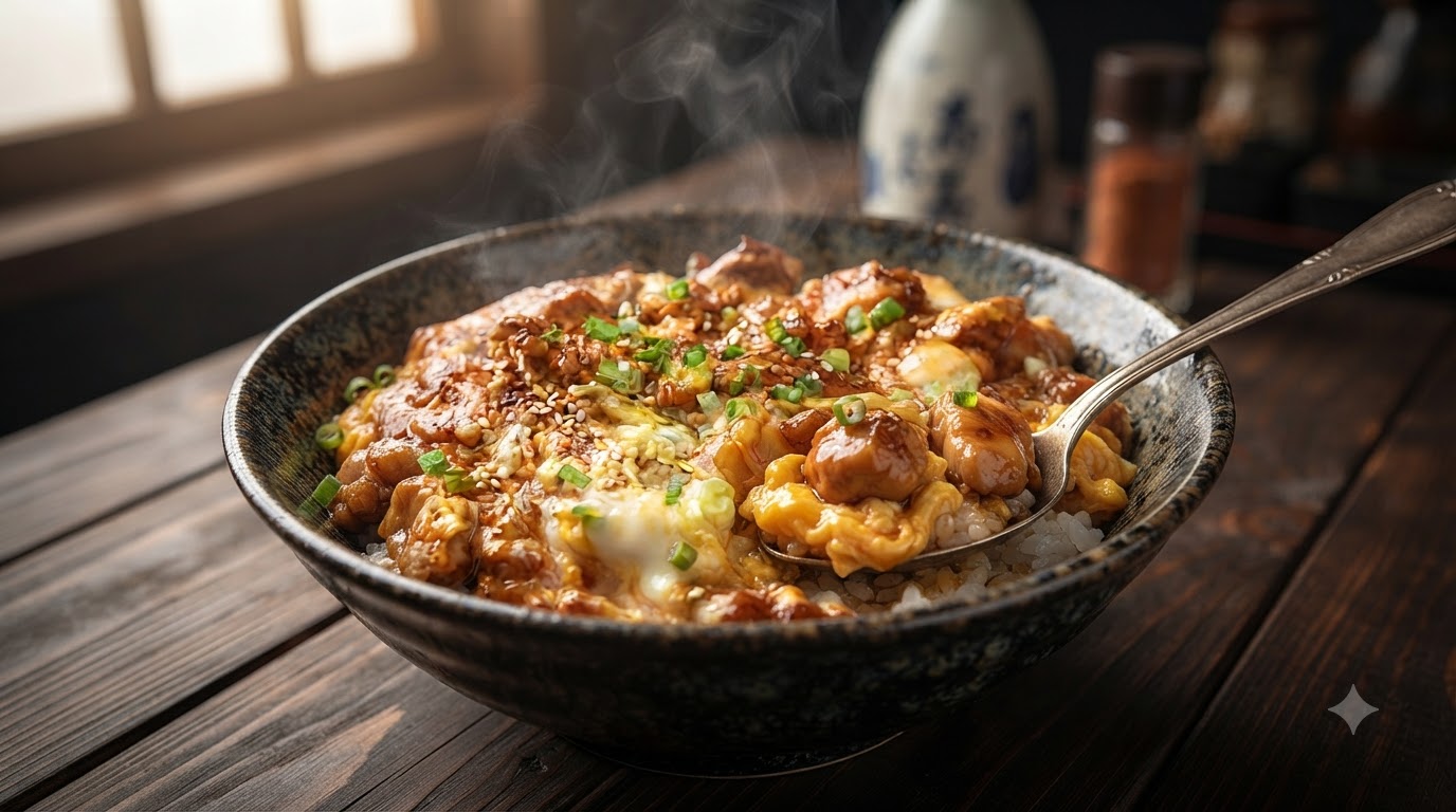 旨味たっぷりチキンと卵の親子丼風どんぶり