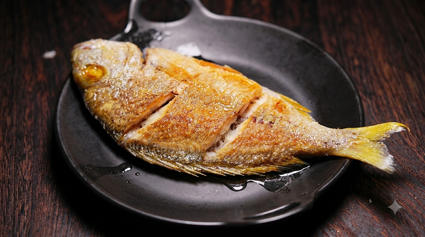 パリパリ黄金の黄鯛の塩焼き