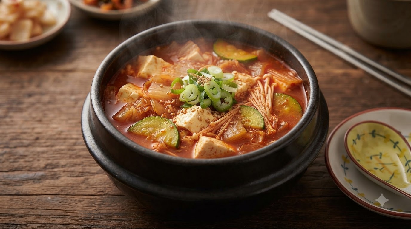 本格韓国風キムチ豆腐チゲ（スンドゥブチゲ風）